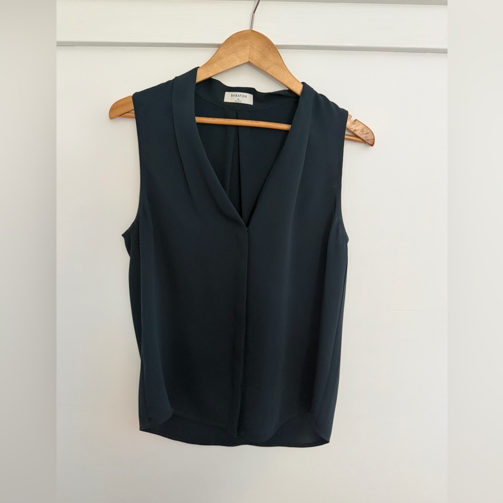 Babaton, Green Sleeveless Blouse, Medium